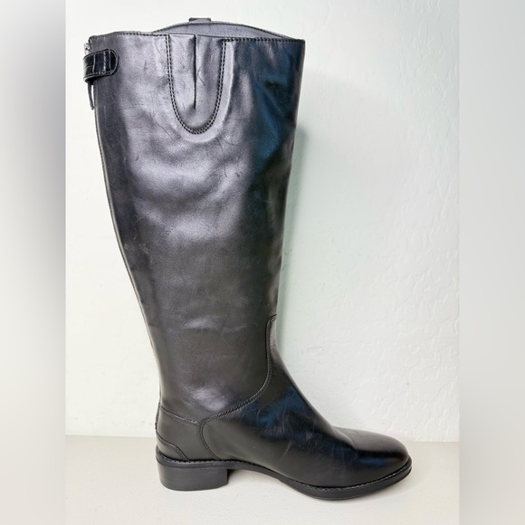 Sam Edelman Black Leather Penny Back Zip Equestrian Riding Boot Size 6.5M - Picture 4 of 10